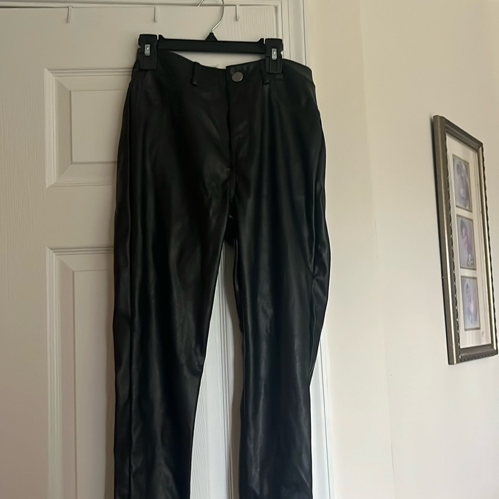 Leather pants, black, size small